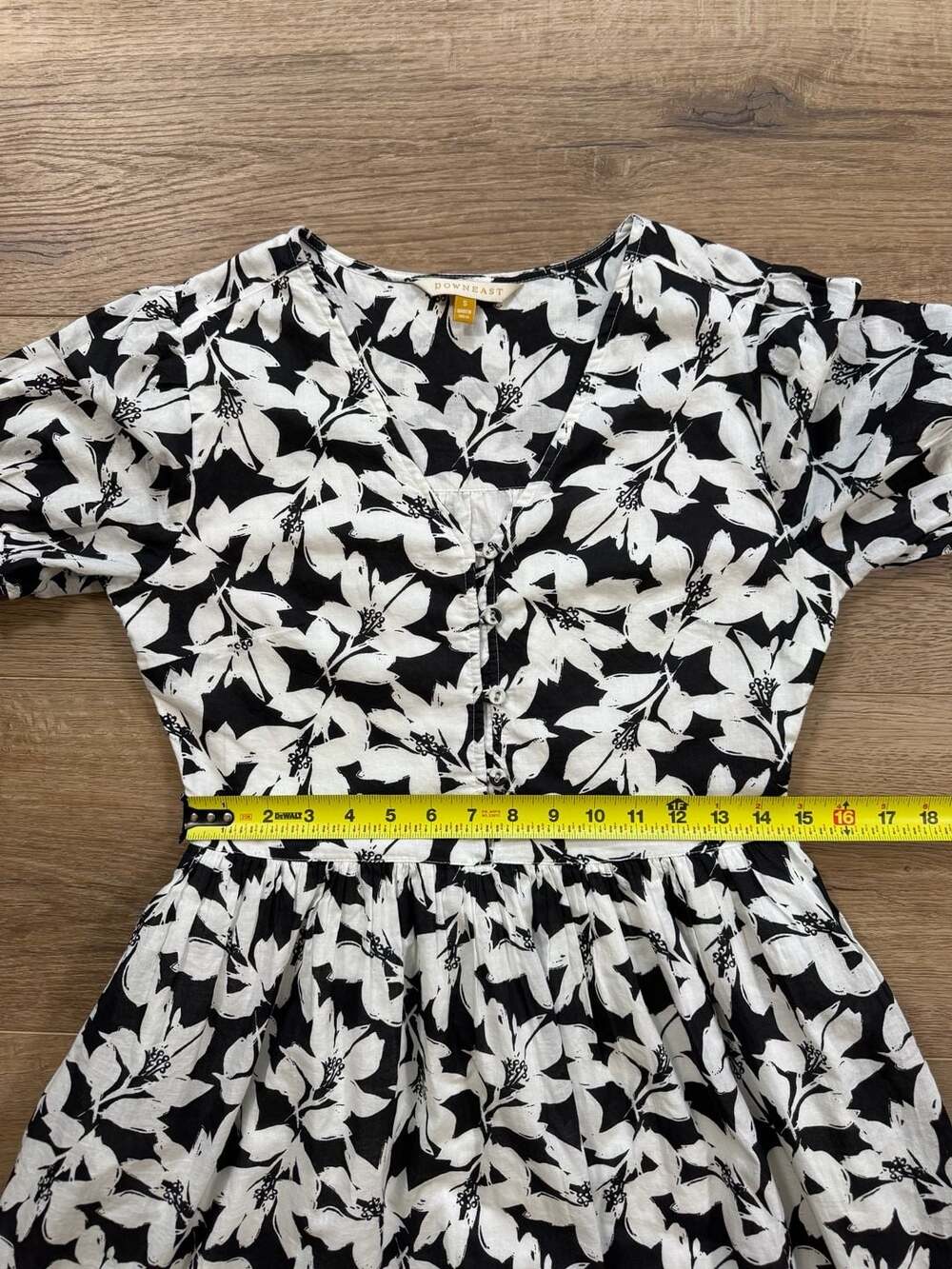 DownEast Black and White Floral Midi Dress - Picture 8 of 14